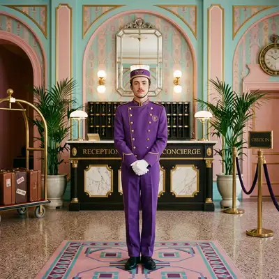 Pastel Symmetry (Wes Anderson) style example