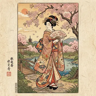 Ukiyo-e Woodblock style example